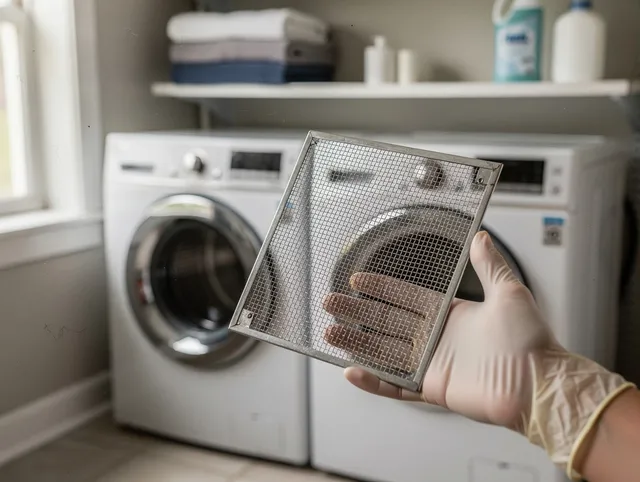 Suffield Dryer Vent Cleaning specialist performing detailed lint trap cleaning service in Suffield